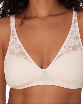 Lace Trim Wireless Bra by Bali — Light Buff